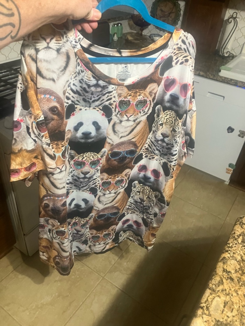 Secret Treasures Multicolor Animal Sunglasses Print Tunic